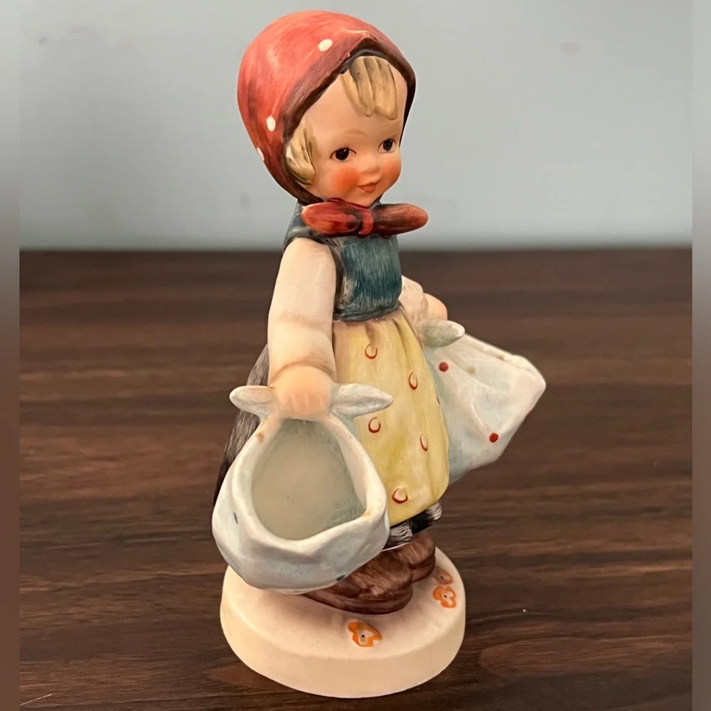 Charming Ceramic Figurine, mother darling with Red and Blue Accents